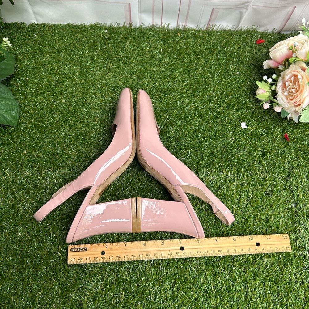 STUART WEITZMAN Cryblock pink 85 Slingback Pump  women Size 6 Ballet Patent - Picture 12 of 17